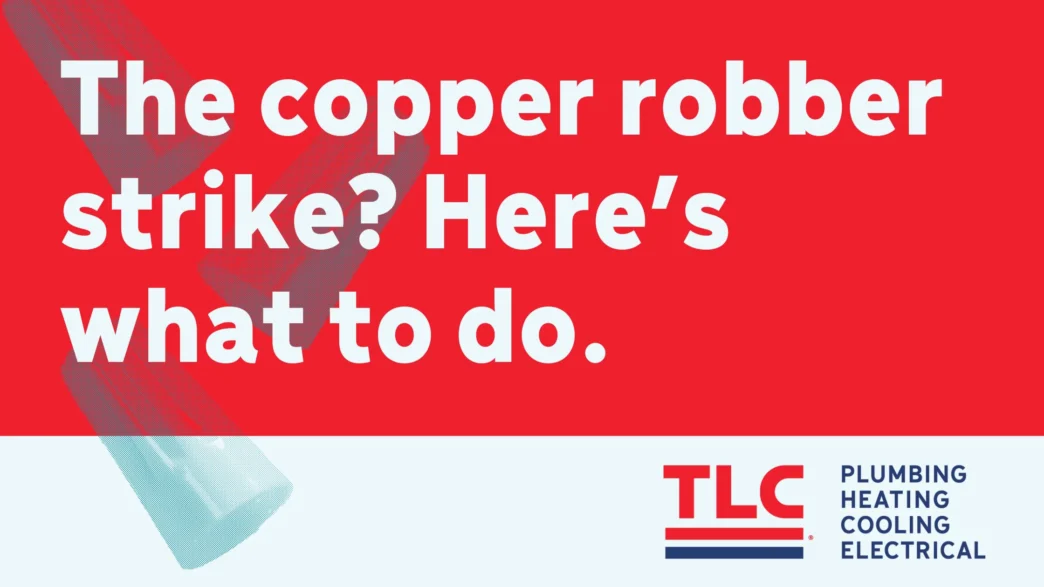 The copper robber strike? Here's what to do. Teal electrical wire nuts on red background.