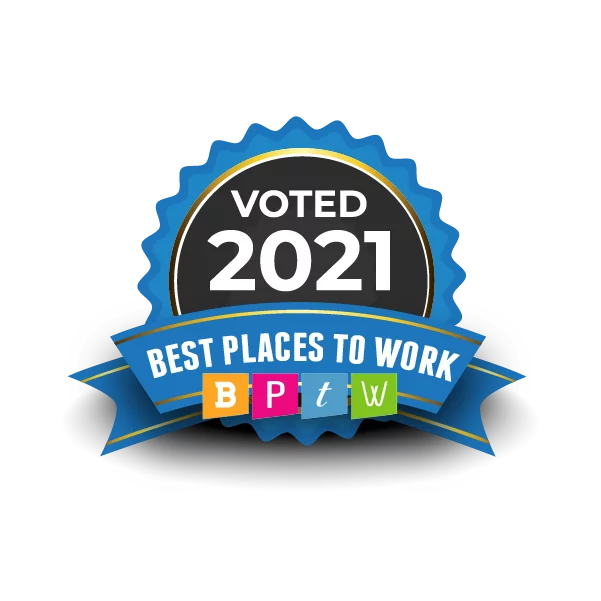 Graphic of best places to work badge for 2021